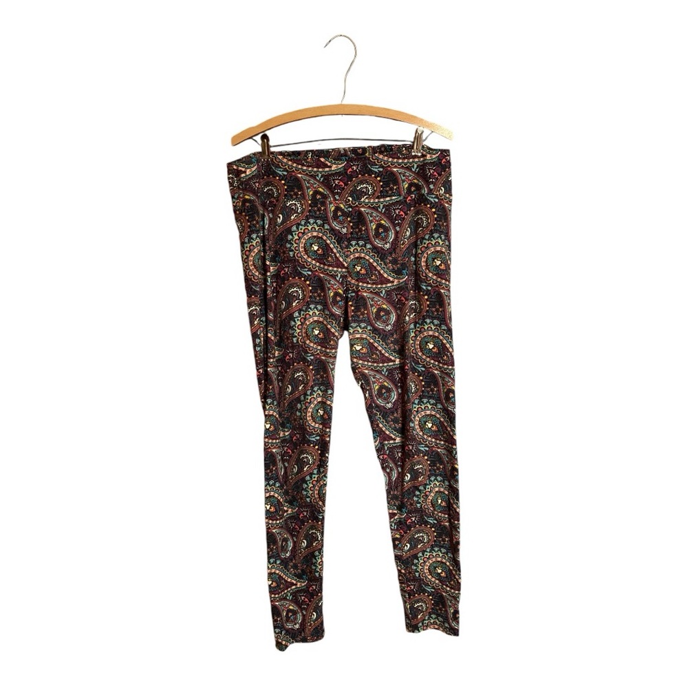 Lularoe Black Paisley Soft Leggings Women’s Size Large
